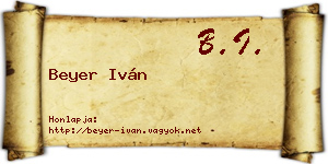 Beyer Iván névjegykártya